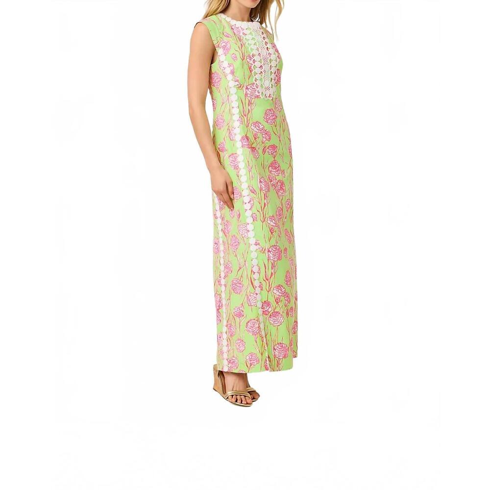 NEW LILLY PULITZER rosalena stretch maxi shift dress in pistachio macaron alina - Picture 4 of 7